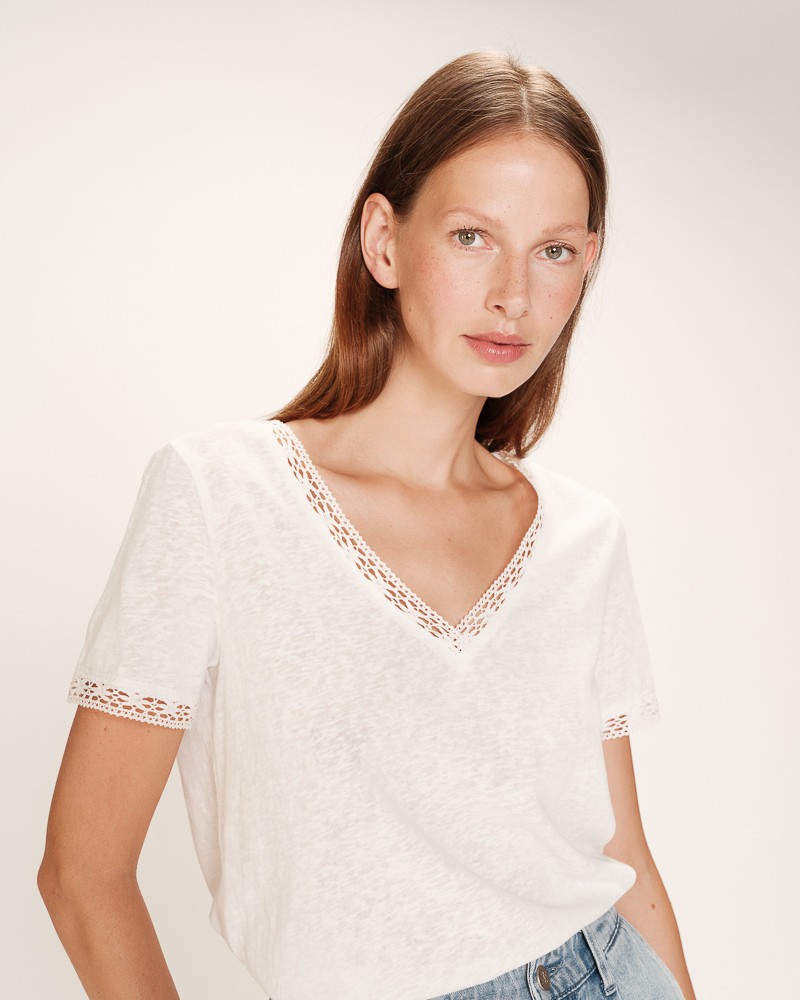 CAMISETA MANGA CORTA BLANCA DE GRACE AND MILA