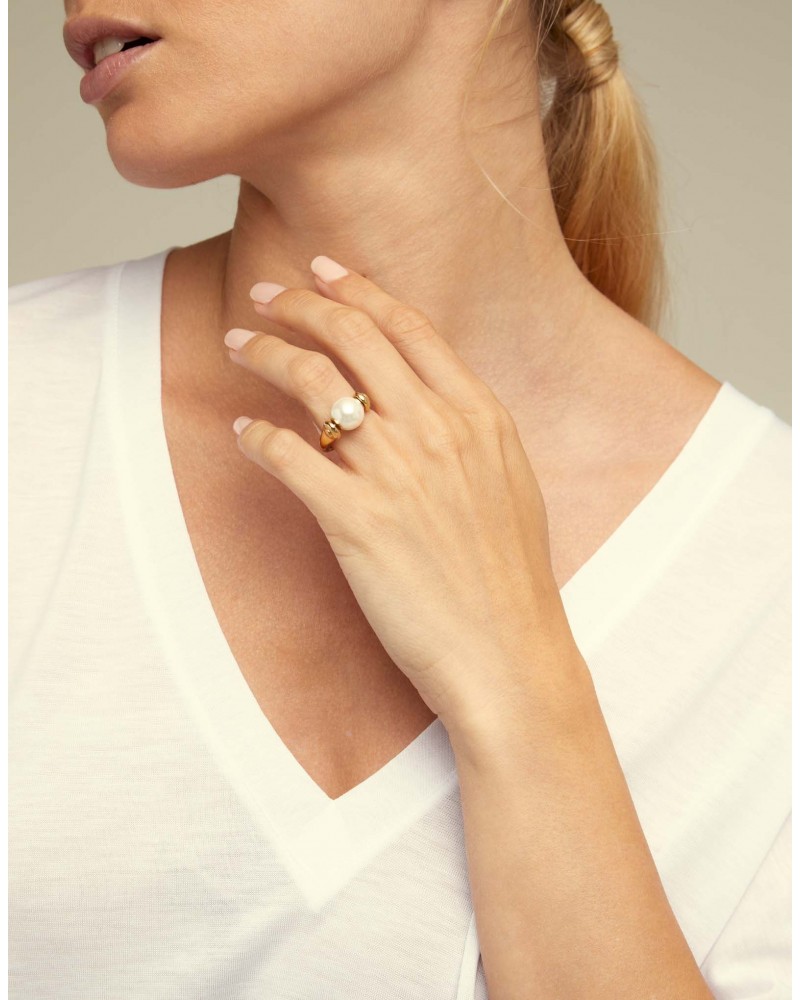 ANILLO CON PERLA DORADO DE UNOde50