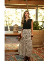 FALDA LARGA ESTAMPADO GEOMETRICO DE GUIMANOS