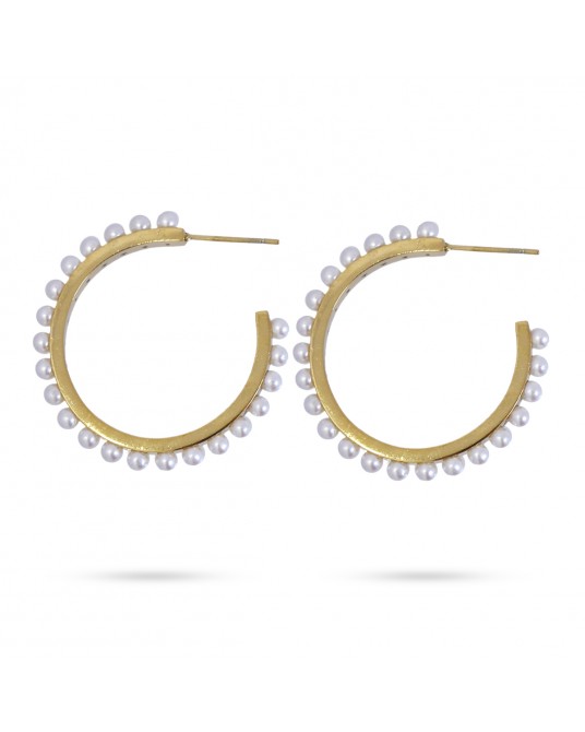 PENDIENTES AROS CON PERLAS DE ANARTXY