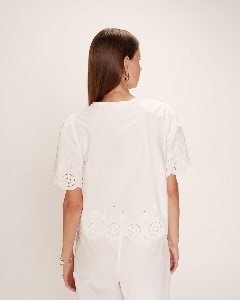 BLUSA BLANCA CON LAZOS DE GRACE AND MILA