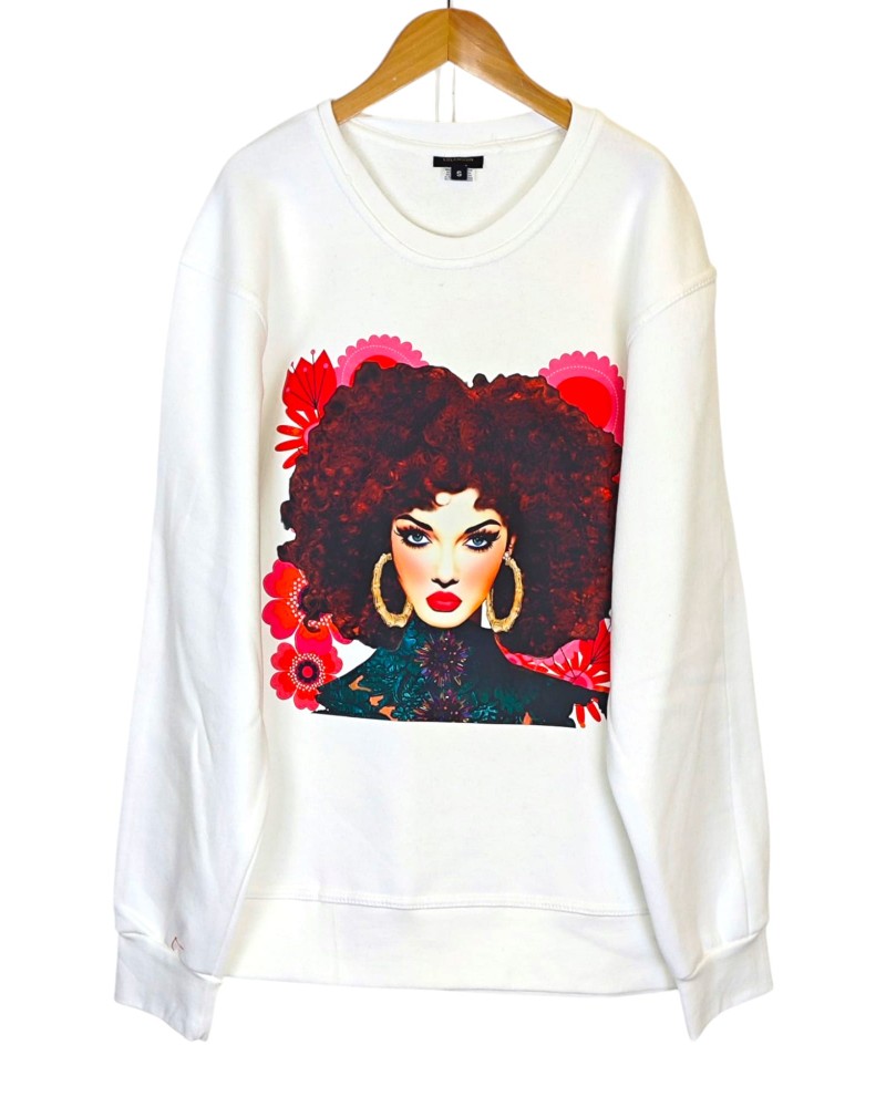 SUDADERA BLANCA DE MUJER DE LOLAMOON SUDADERA BLANCA DE MUJER DE LOLAMOON