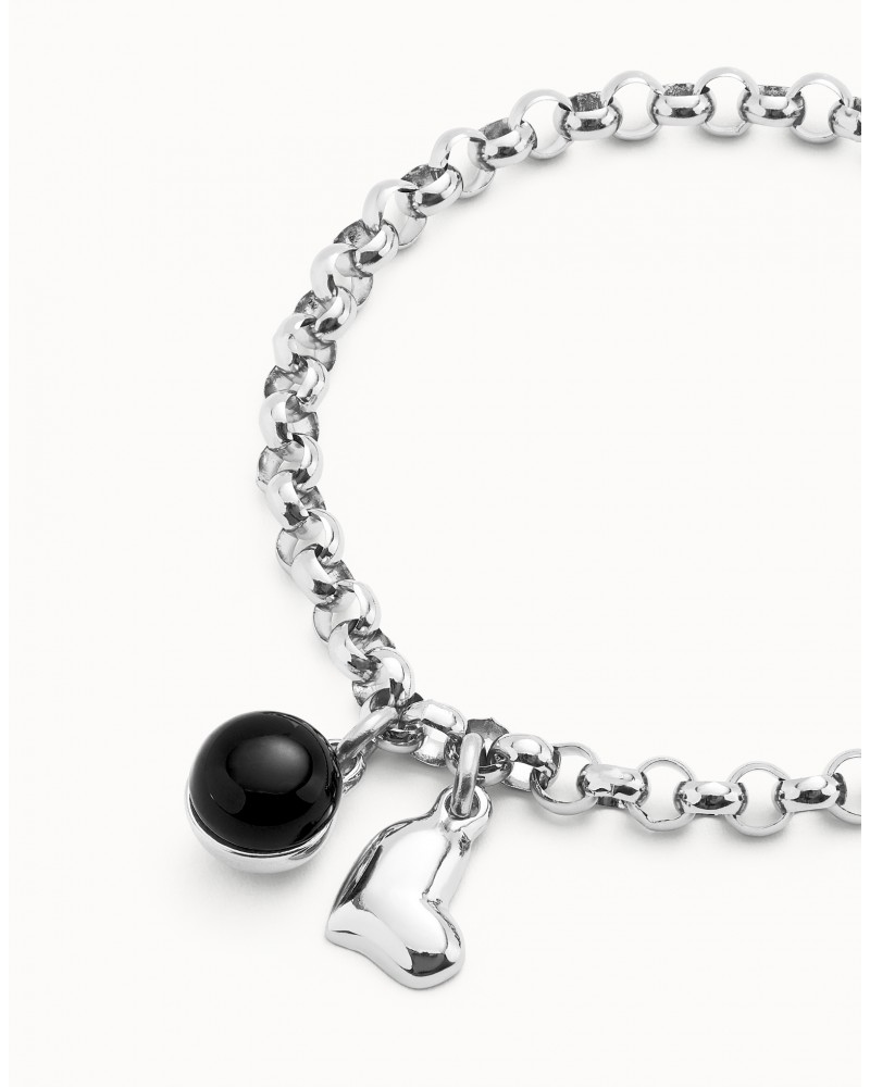 PULSERA ESLABONES PLATEADA DE UNOde50