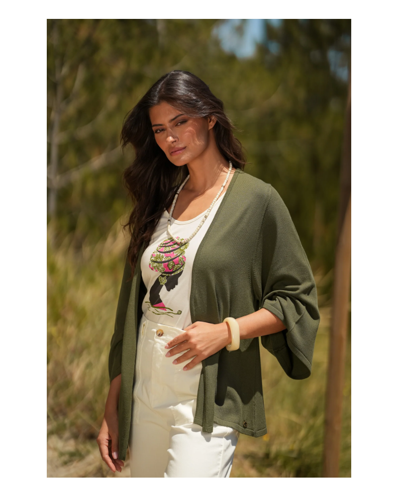 CHAQUETA ABIERTA DE PUNTO DE GUIMANOS