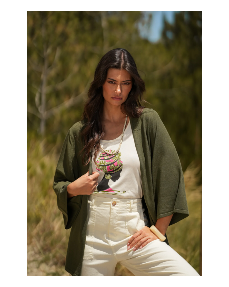 CHAQUETA ABIERTA DE PUNTO DE GUIMANOS