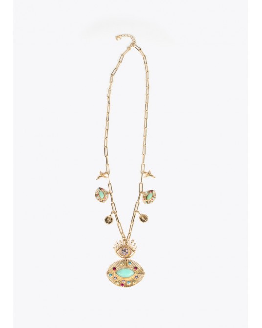COLLAR DOBLE CADENA OJO JOYA DE LOLA CASADEMUNT
