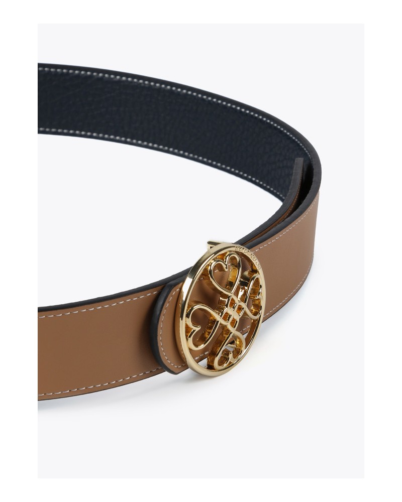 CINTURÒN REVERSIBLE CAMEL MARINO DE LOLA CASADEMUNT