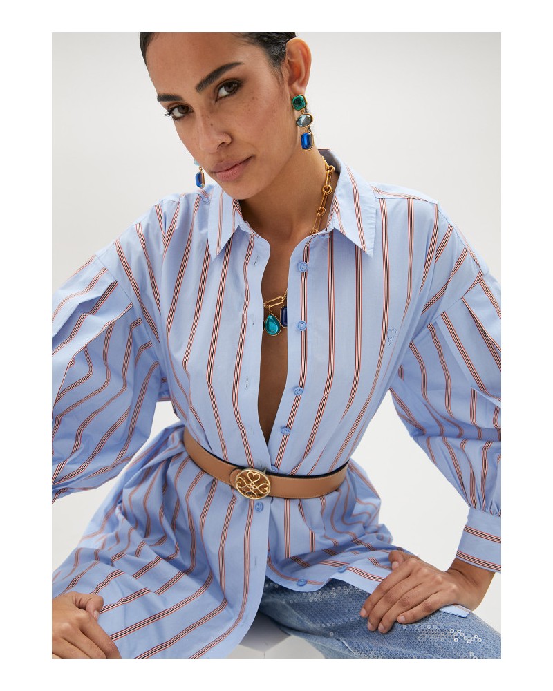 CINTURÒN REVERSIBLE CAMEL MARINO DE LOLA CASADEMUNT