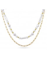 COLLAR DOBLE CON PERLAS DE ACERO DE ANARXY