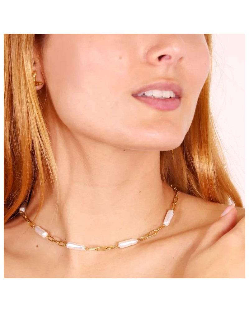 COLLAR PERLAS DE ACERO DE ANARXY