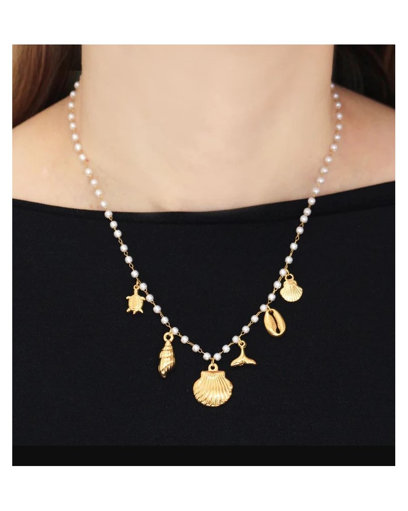 COLLAR PERLAS CHARMS MARINEROS DE ANARTXY