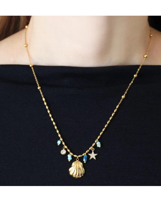 COLLAR ACERO CHARMS NAVY DE ANARTXY