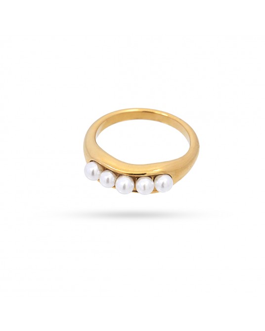 ANILLO CON PERLAS ACERO DE ANARTXY