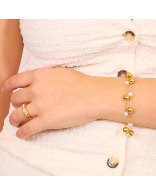 ANILLO CON PERLAS ACERO DE ANARTXY