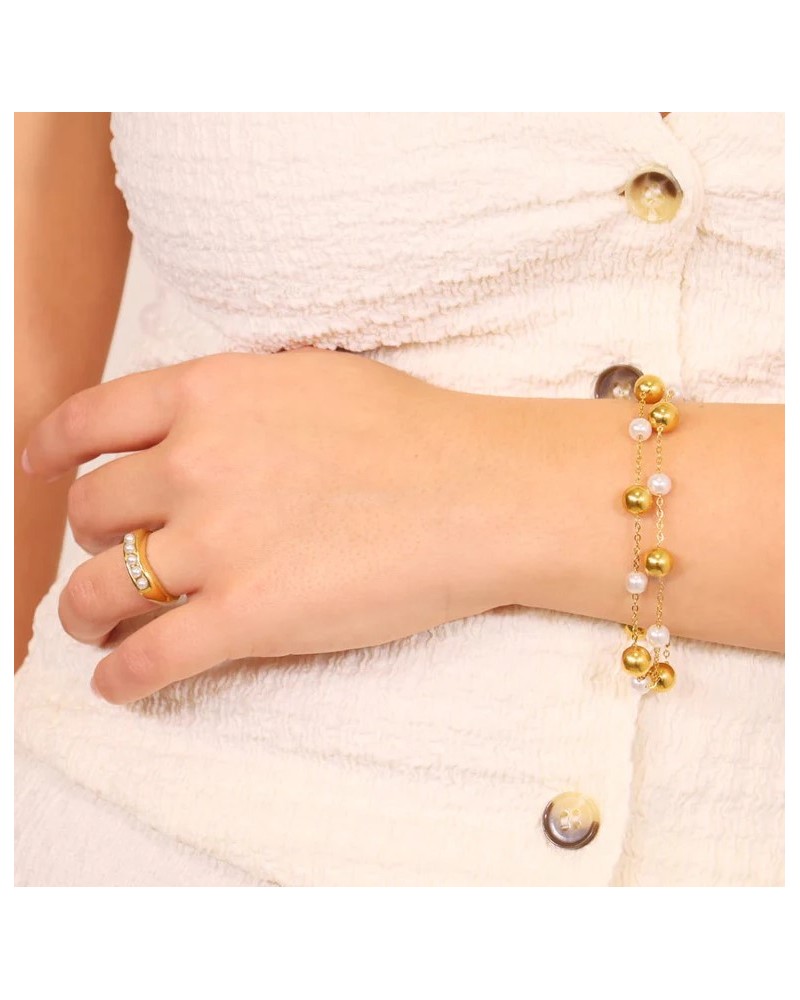 ANILLO CON PERLAS ACERO DE ANARTXY