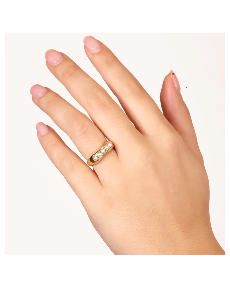 ANILLO CON PERLAS ACERO DE ANARTXY