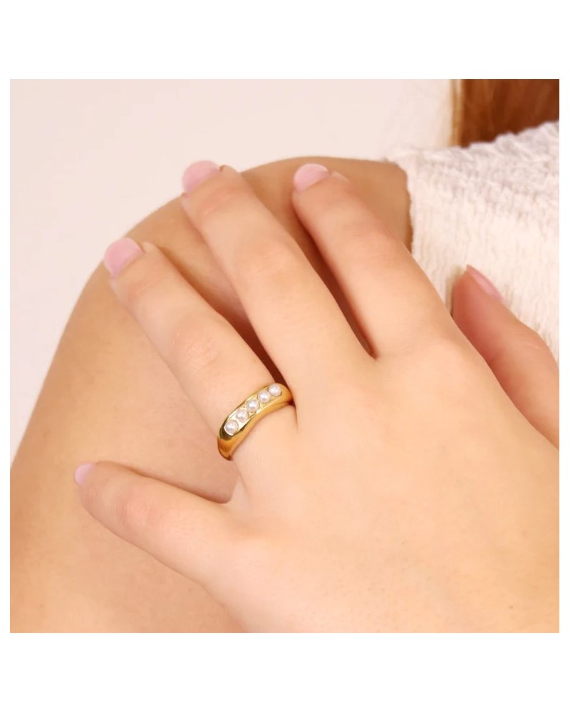 ANILLO CON PERLAS ACERO DE ANARTXY