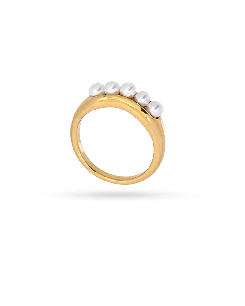 ANILLO CON PERLAS ACERO DE ANARTXY