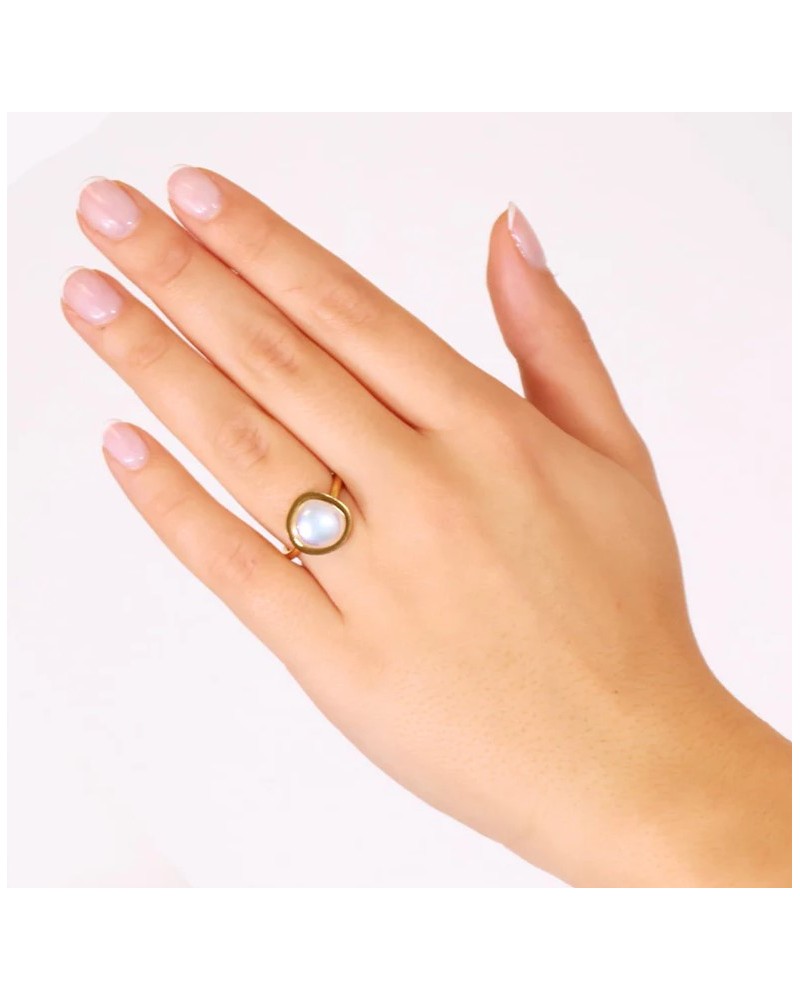 ANILLO DE ACERO CON PERLA DE ANARTXY