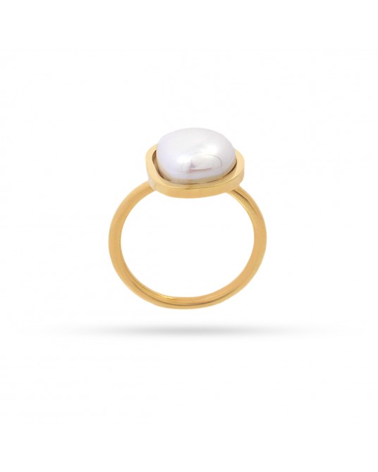 ANILLO DE ACERO CON PERLA DE ANARTXY