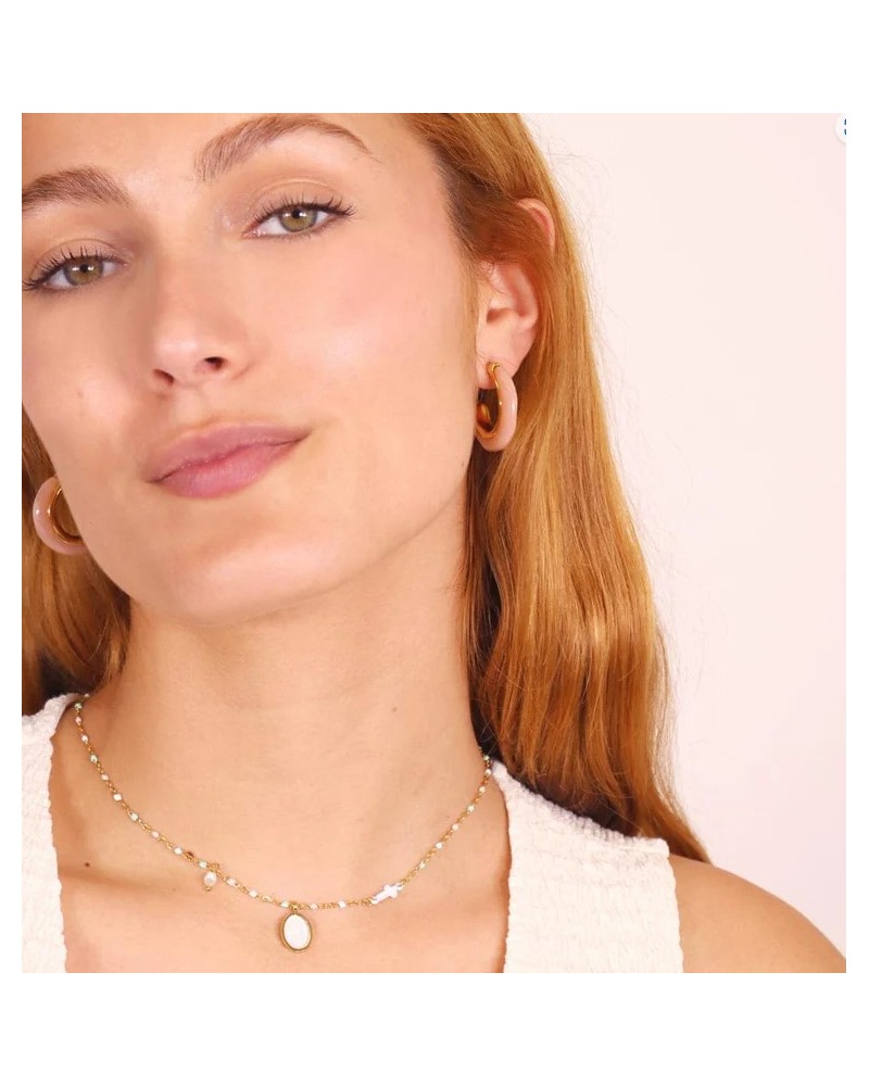 COLLAR ACERO CON MEDALLA NACAR DE ANARTXY