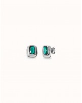 PENDIENTES BAÑO PLATA CRISTAL VERDE DE UNOde50