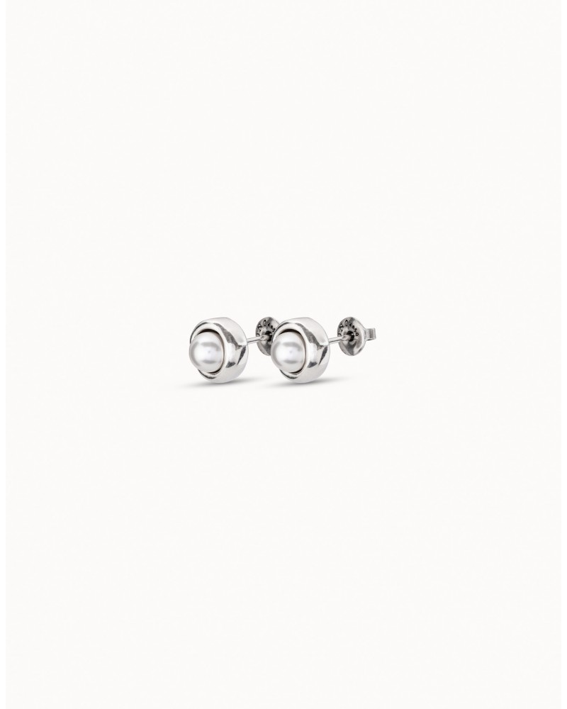 PENDIENTES CON PERLA BAÑADOS EN PLATA DE UNOde50