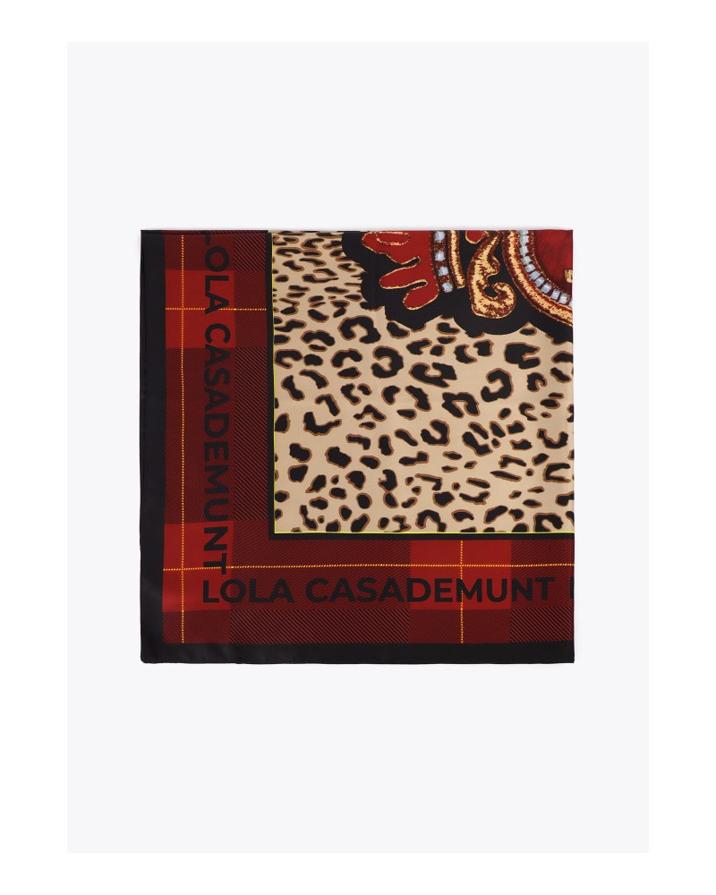 PAÑUELO TARTAN Y ANIMAL PRINT DE LOLA CASADEMUNT