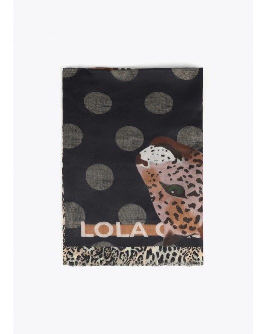 Foular estampado topos y tigre de Lola Casademunt