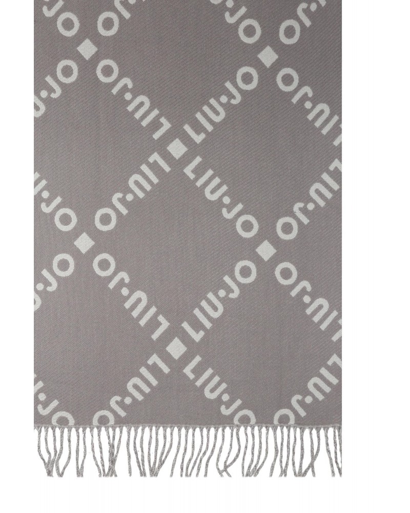 Bufanda gris con logos blanco de Liujo