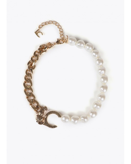 Collar corto perlas y leopardo de Lola Casademunt