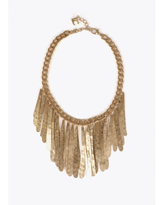 Collar babero con flecos metàlicos de Lola Casademunt