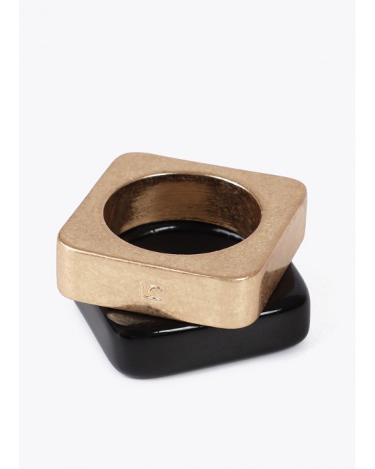Anillos cuadrados bicolor de Lola Casademunt