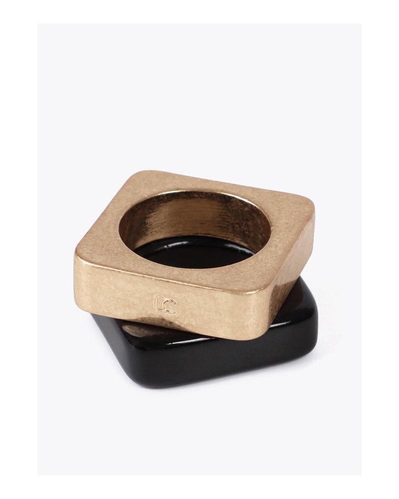 Anillos cuadrados bicolor de Lola Casademunt