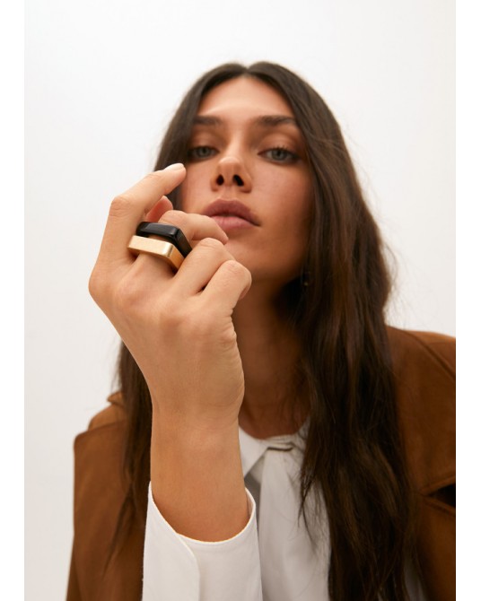 Anillos cuadrados bicolor de Lola Casademunt