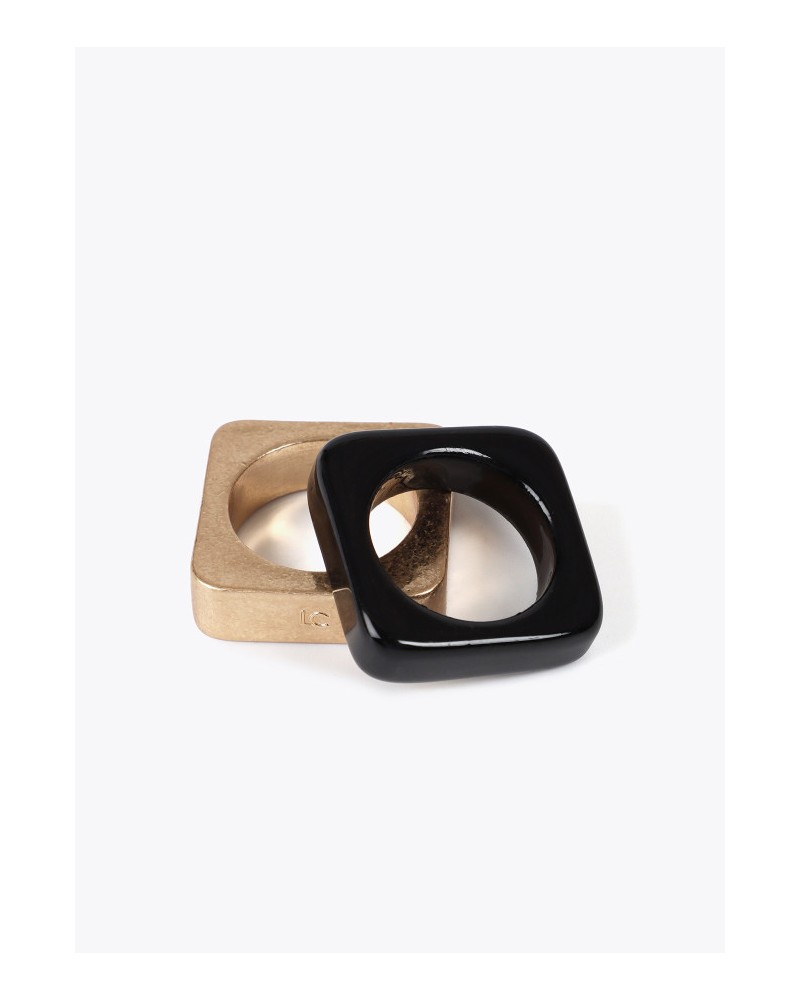 Anillos cuadrados bicolor de Lola Casademunt