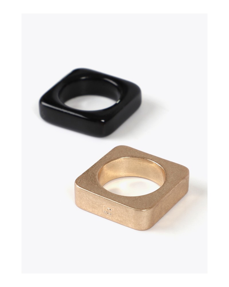 Anillos cuadrados bicolor de Lola Casademunt