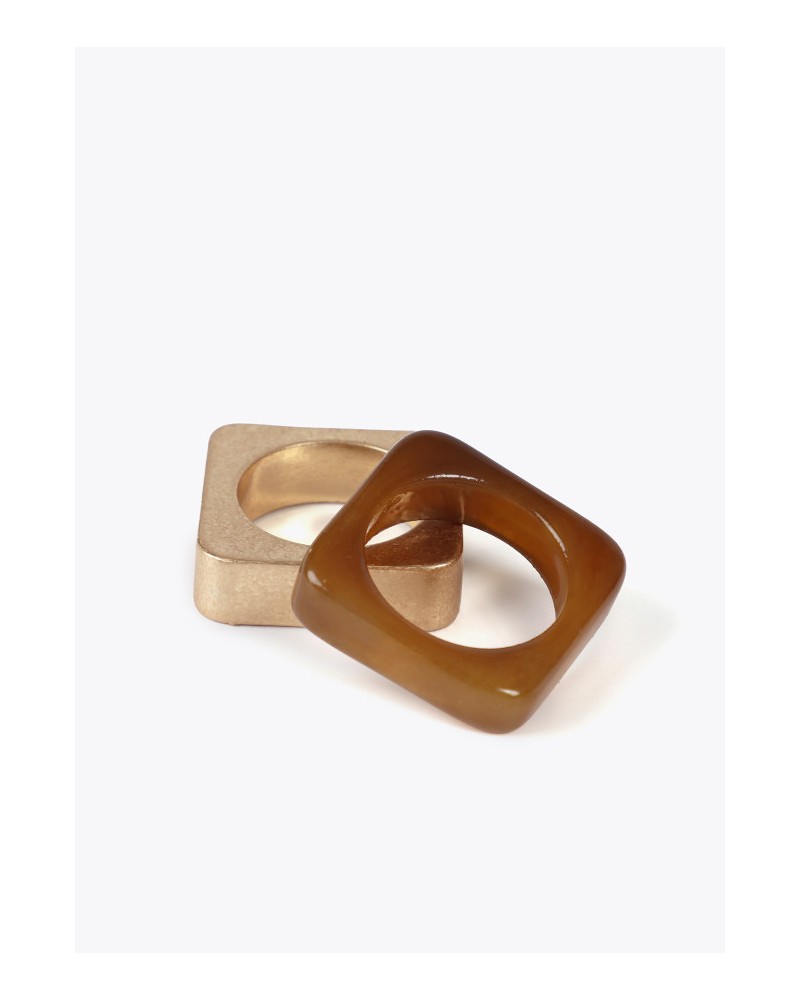 Anillos cuadrados bicolor de Lola Casademunt