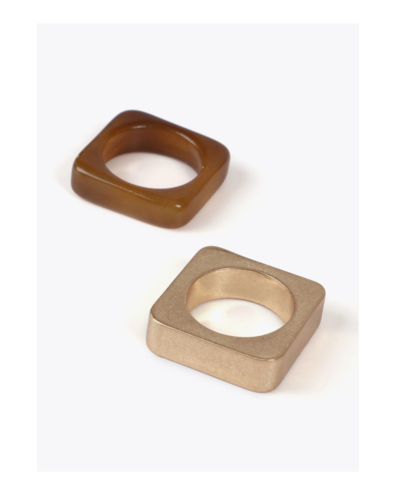 Anillos cuadrados bicolor de Lola Casademunt