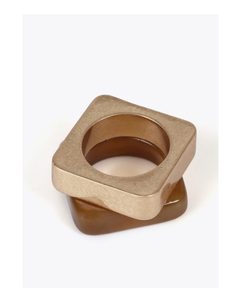Anillos cuadrados bicolor de Lola Casademunt