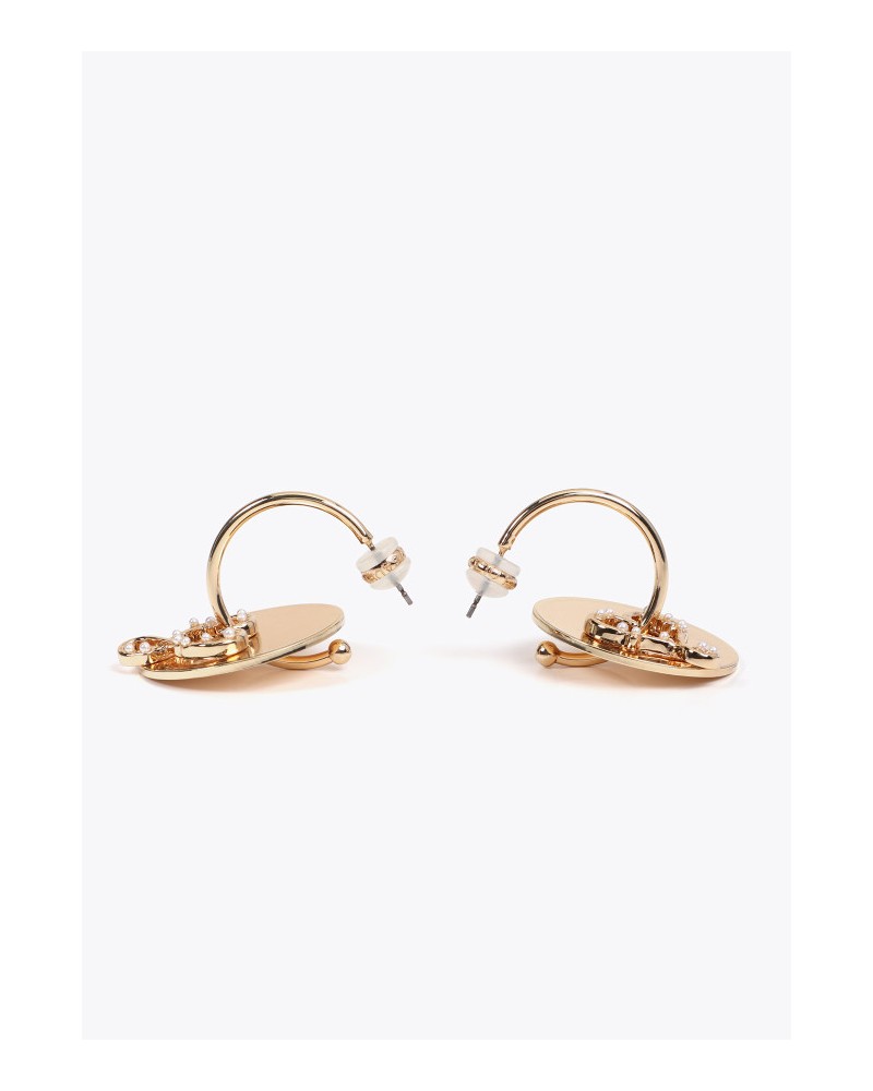 Pendientes aro con corazòn con perlitas de Lola Casademunt