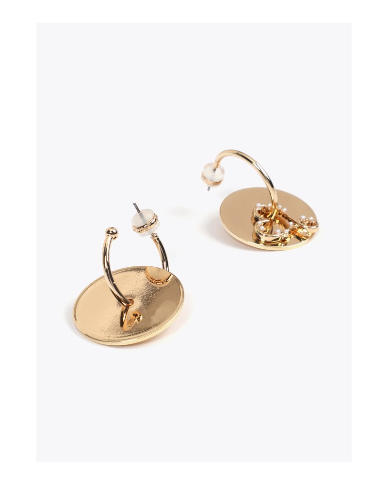 Pendientes aro con corazòn con perlitas de Lola Casademunt