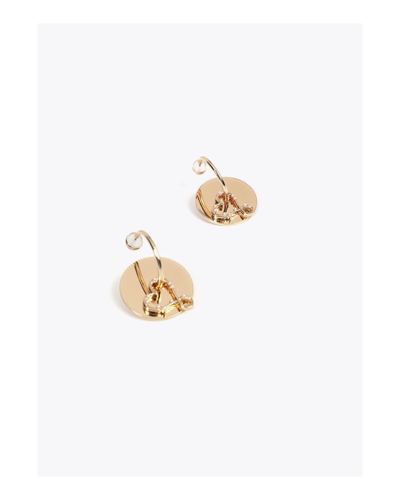 Pendientes aro con corazòn con perlitas de Lola Casademunt