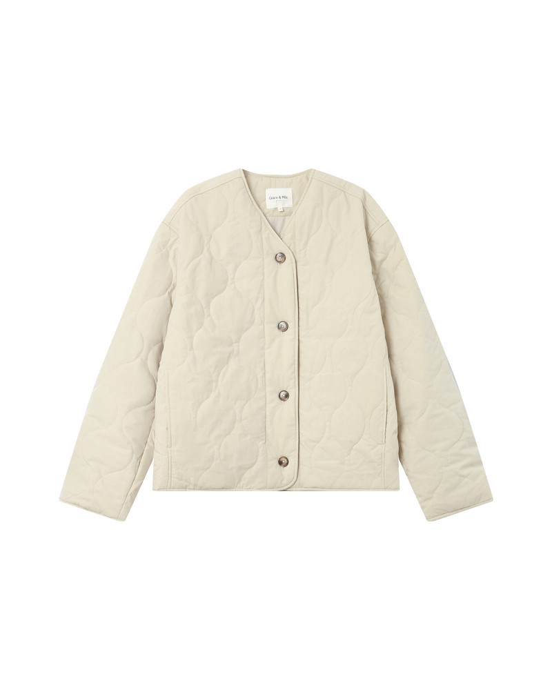 Chaqueta acolchada beige de Grace and Mila