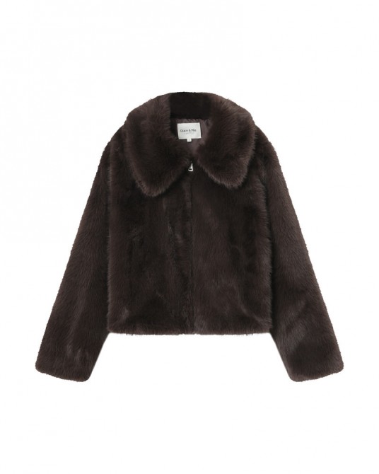 Chaqueta marròn de pelo de Grace and Mila