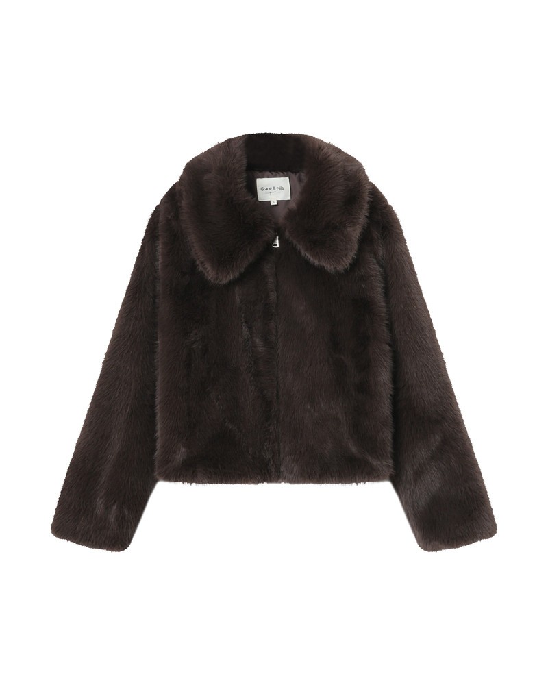 Chaqueta marròn de pelo de Grace and Mila