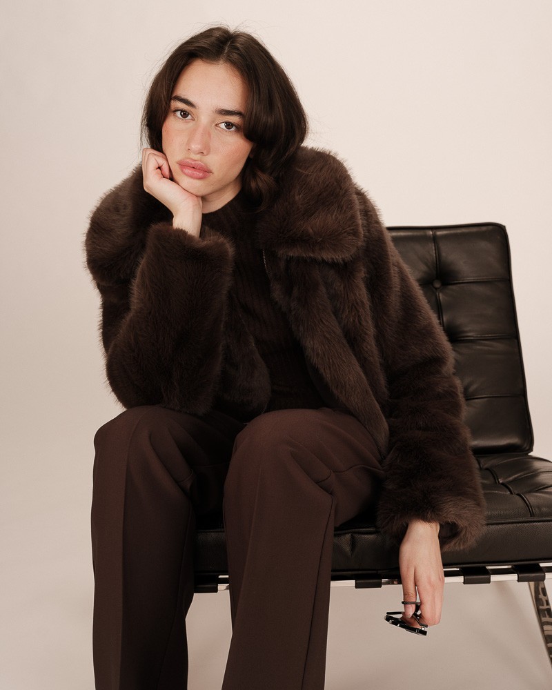 Chaqueta marròn de pelo de Grace and Mila
