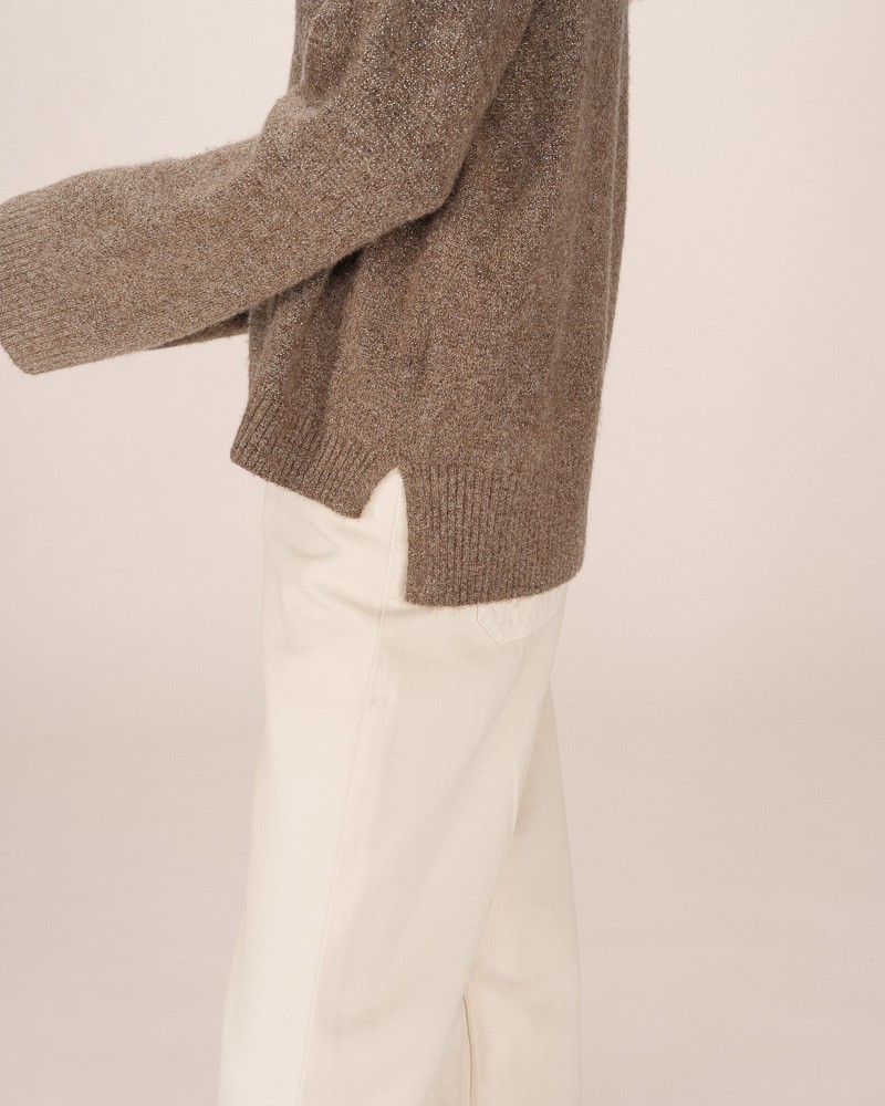 Jersey taupe de punto manga larga de Grace and Mila