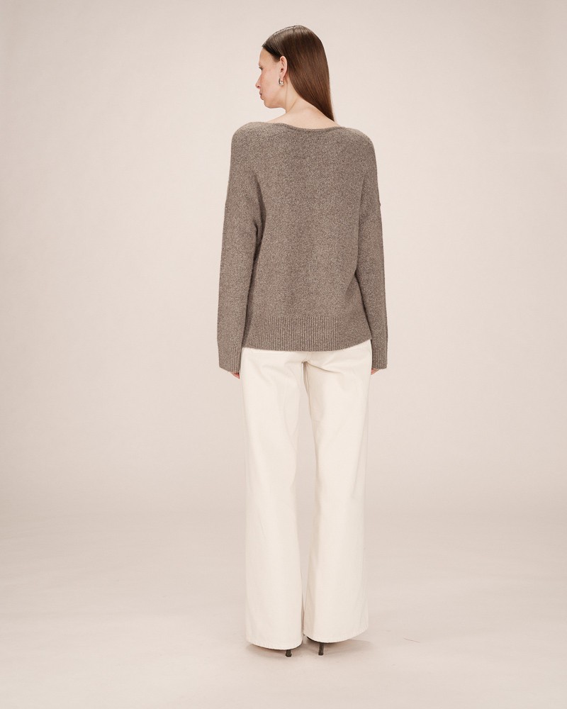 Jersey taupe de punto manga larga de Grace and Mila