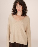 Jersey beige de punto manga larga de Grace and Mila